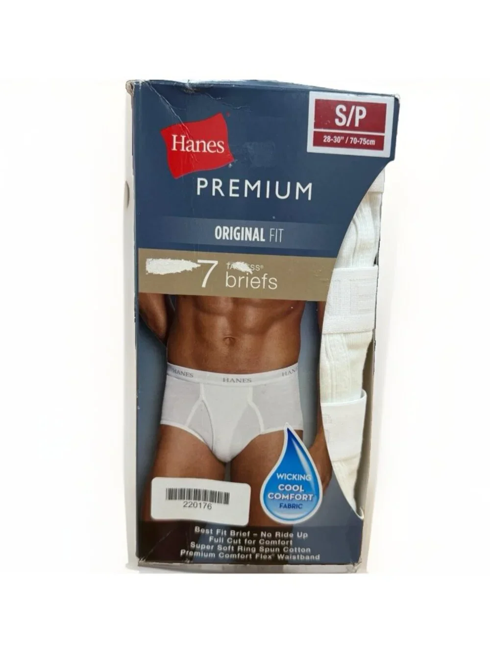 Hanes Premium Original Fit Briefs 7-Pack in White size S Small 100% Cotton NEW